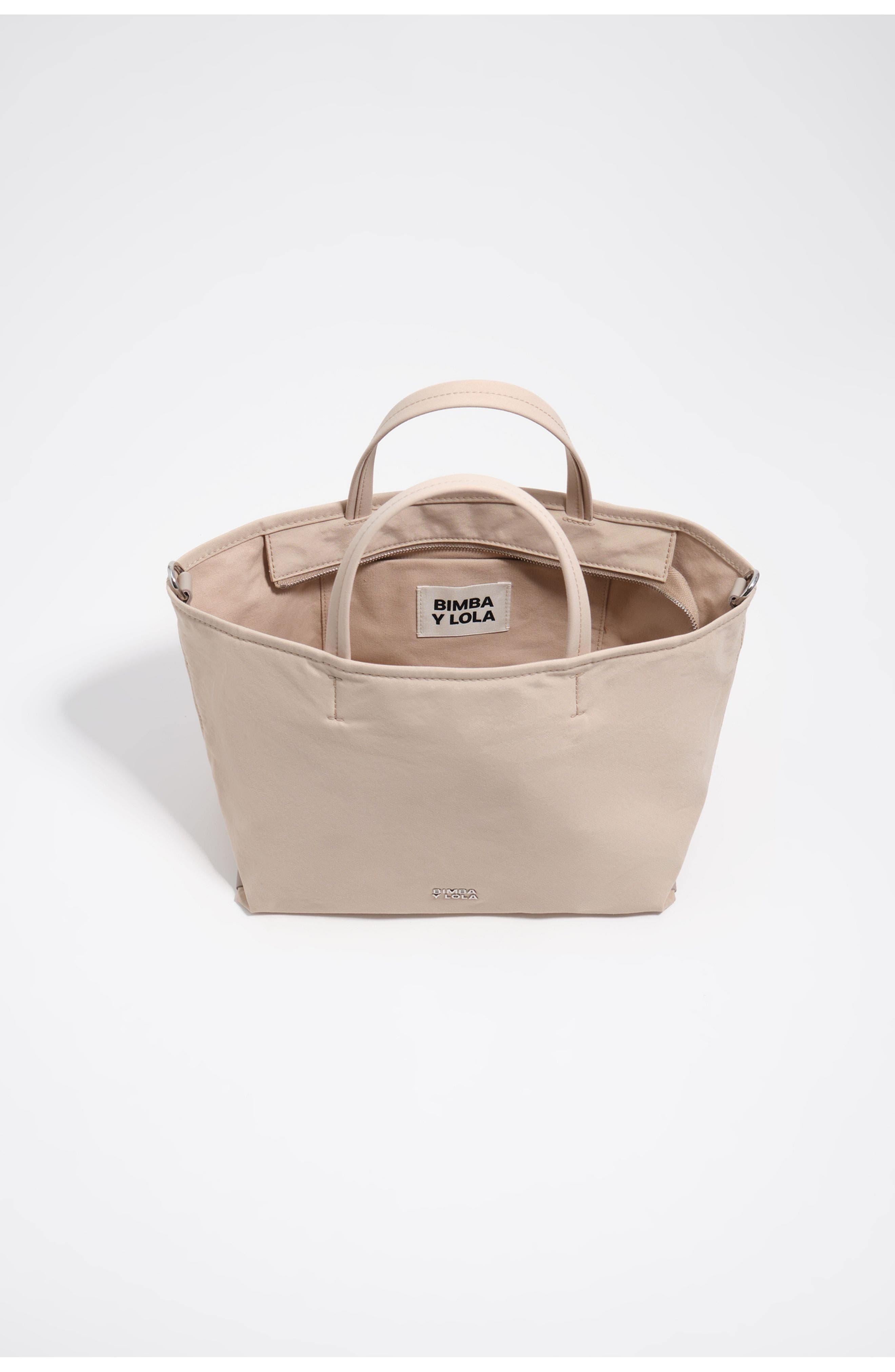 Medium Gabardine Shopper Bag, Alternate, color, SAND