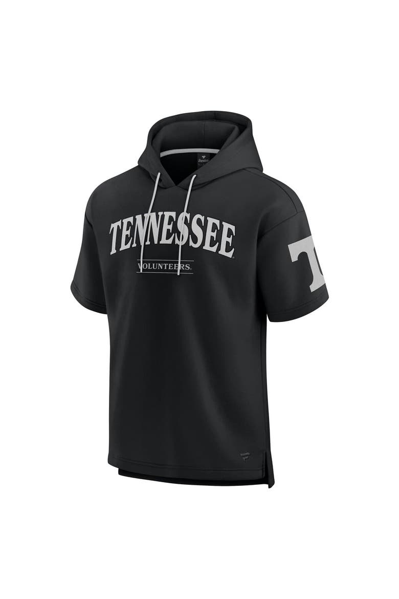 Men's Fanatics Black Tennessee Volunteers Ready Short Sleeve Pullover Hoodie, Alternate, color, Black