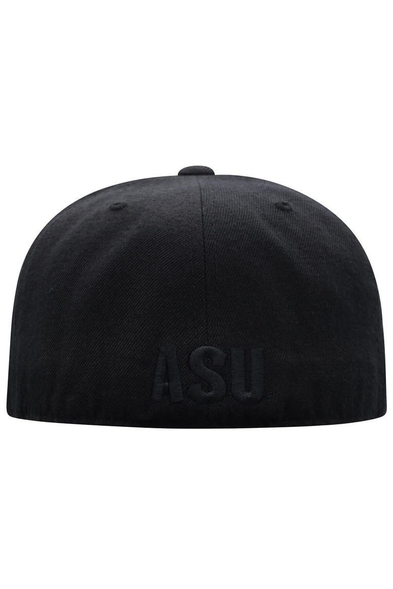 Men's Top of the World Arizona State Sun Devils Black On Black Fitted Hat, Alternate, color, Black
