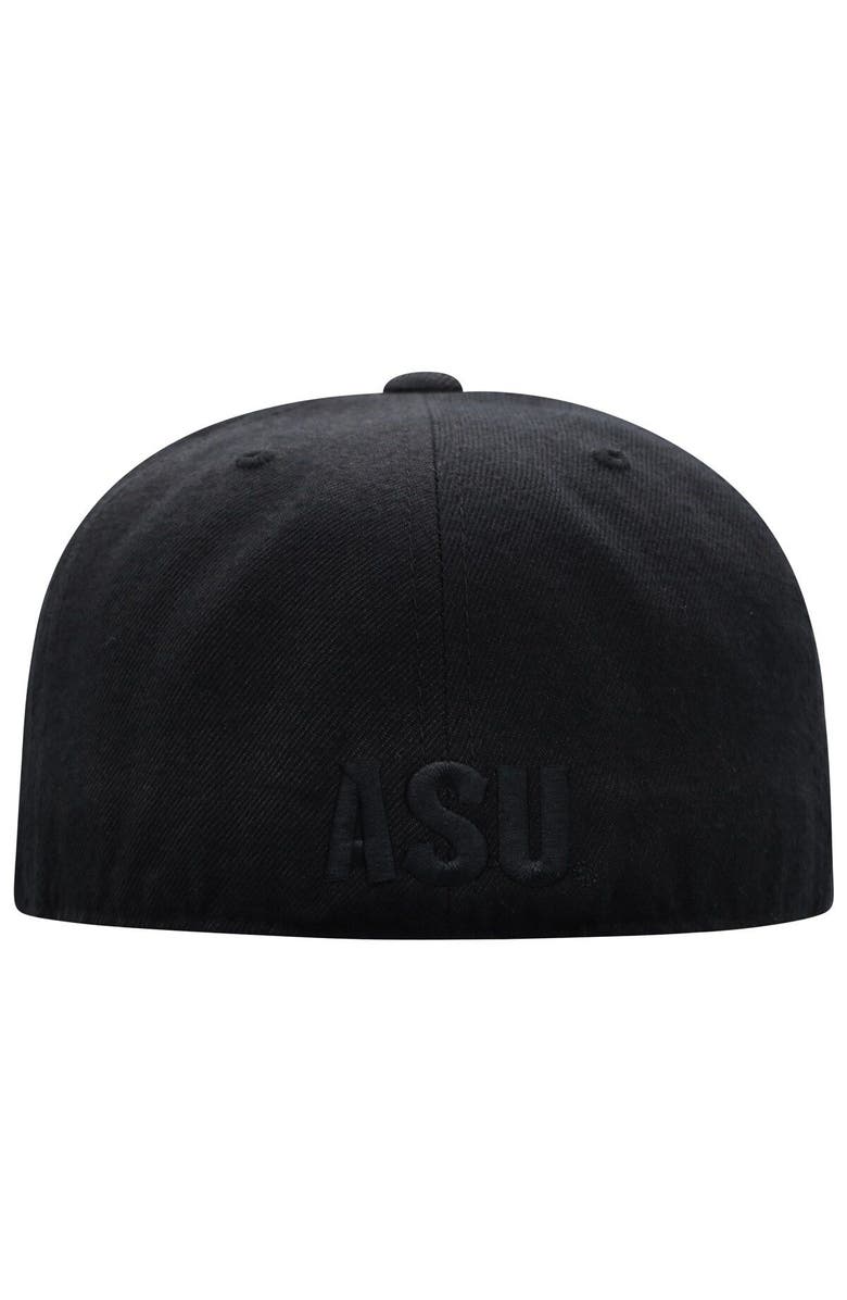 TOP OF THE WORLD Men's Top of the World Arizona State Sun Devils Black On Black Fitted Hat, Alternate, color, 