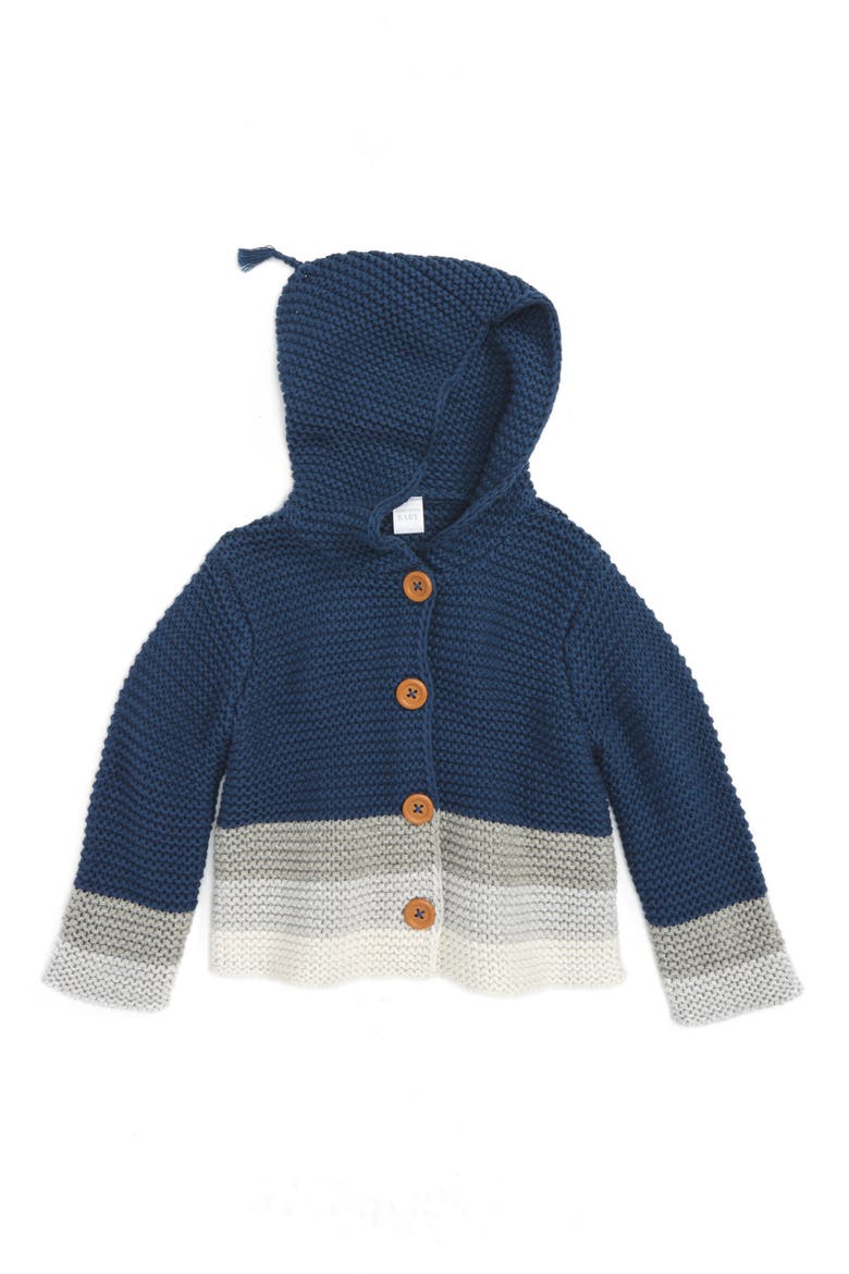 Organic Cotton Knit Hoodie, Main, color, BLUE INSIGNIA