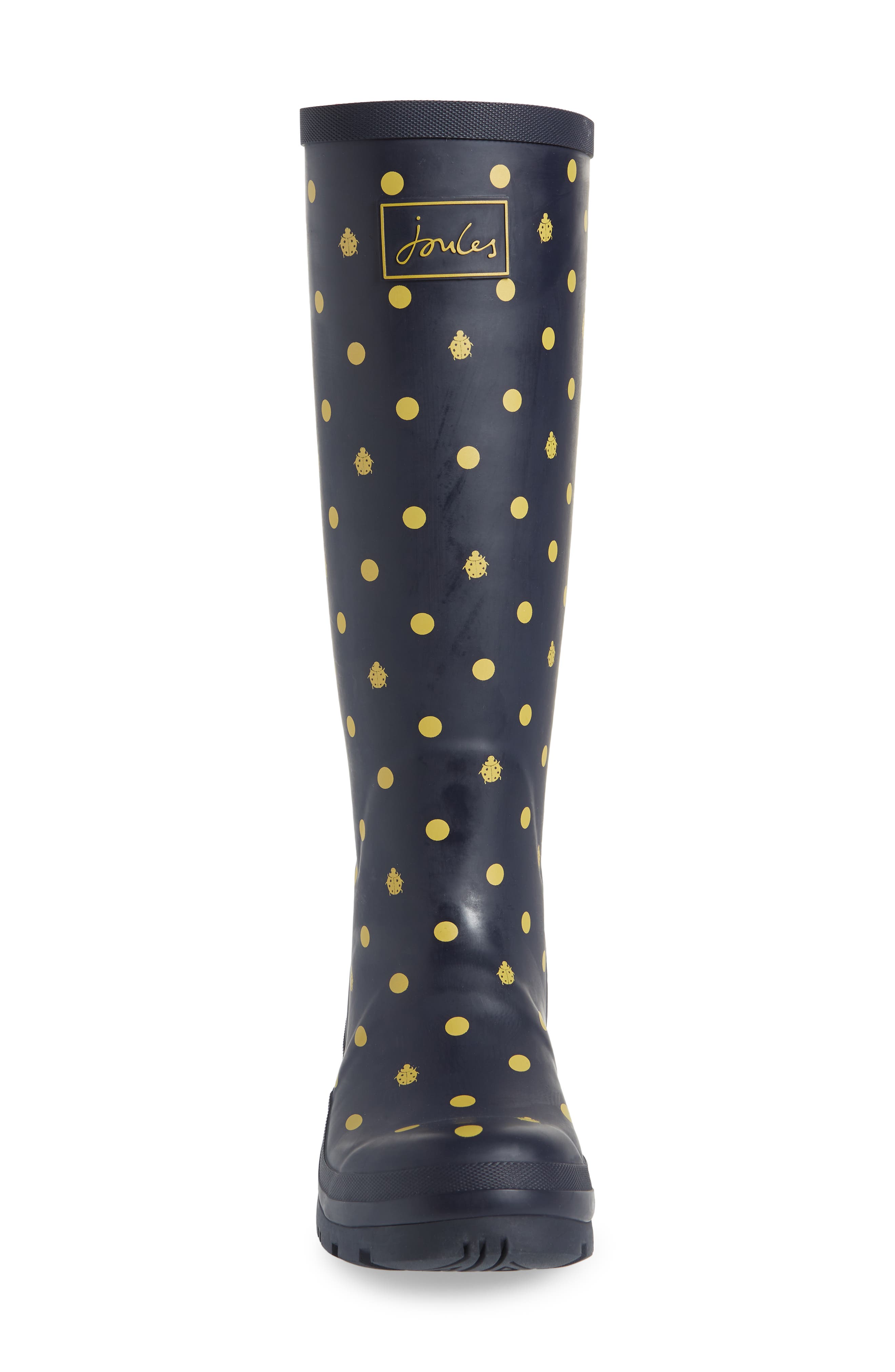 'Welly' Print Rain Boot, Alternate, color, NAVLDYBIRD
