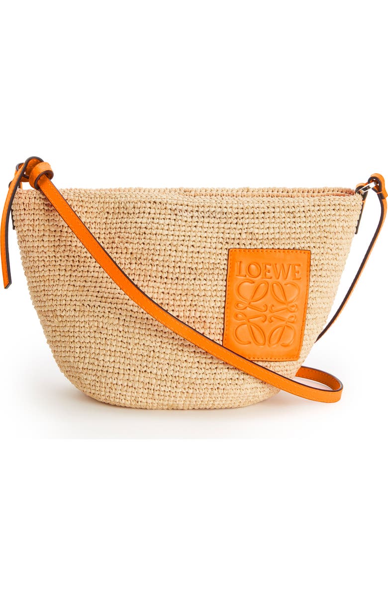 Loewe Paula's Ibiza Pochette Raffia & Leather Shoulder Bag, Alternate, color,