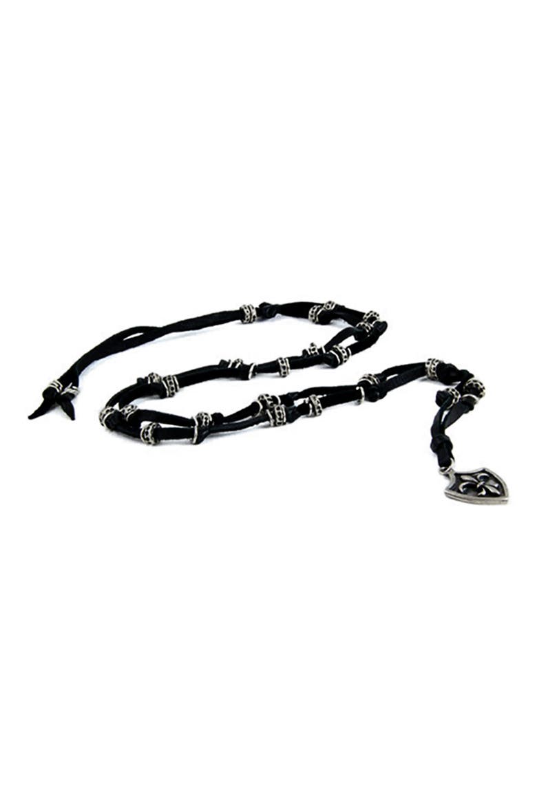 Ettika Men's Shield Pendant Necklace, Alternate, color, BLACK