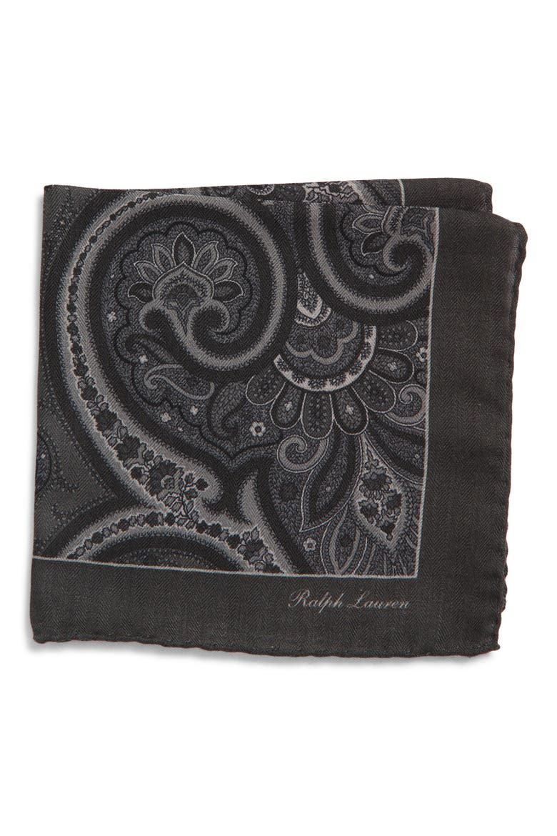 Paisley Silk Pocket Square, Main, color, MULTI
