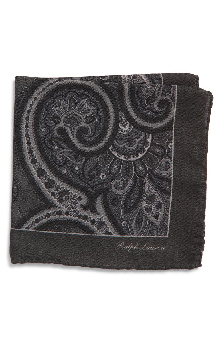 Ralph Lauren Purple Label Paisley Silk Pocket Square, Main, color, Multi