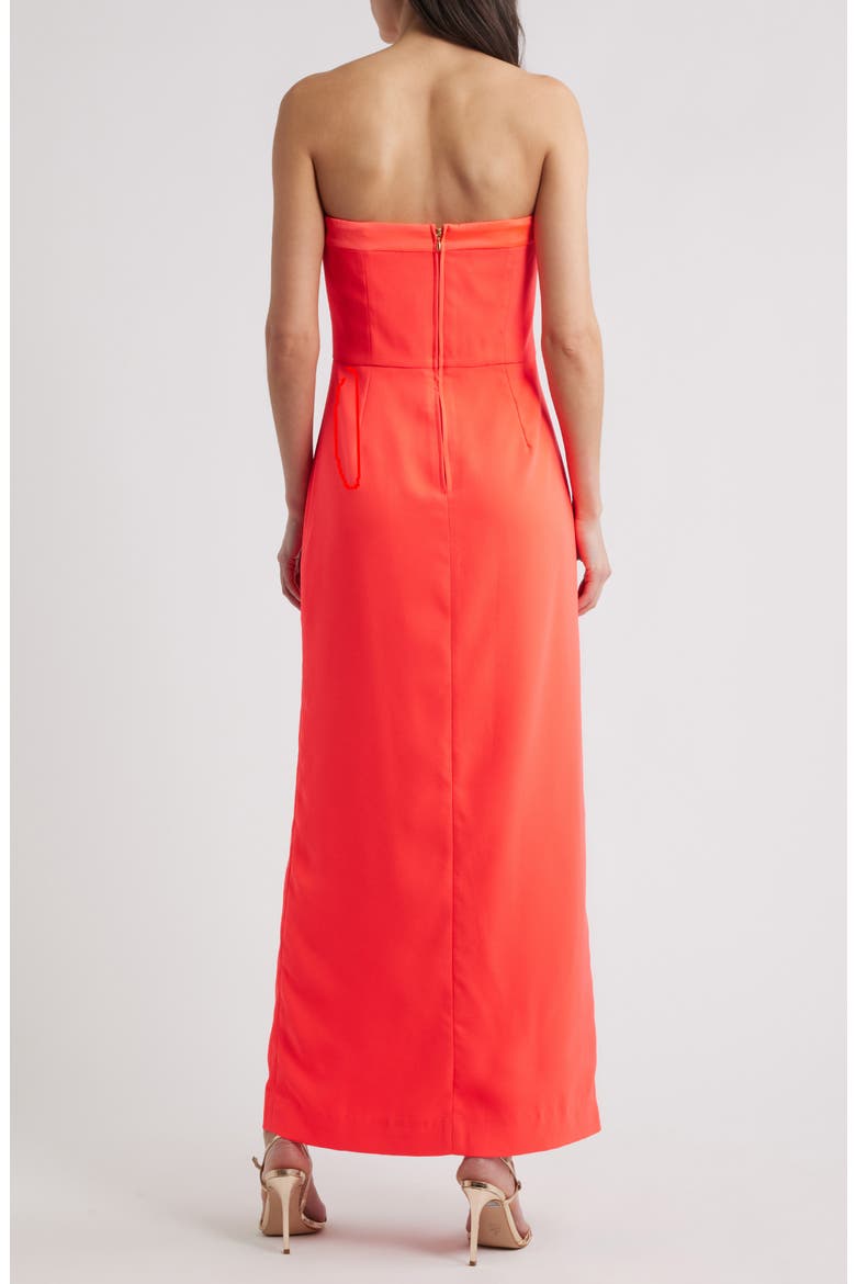 Anasophia Rosette Strapless Maxi Dress, Alternate, color, CANE CORAL