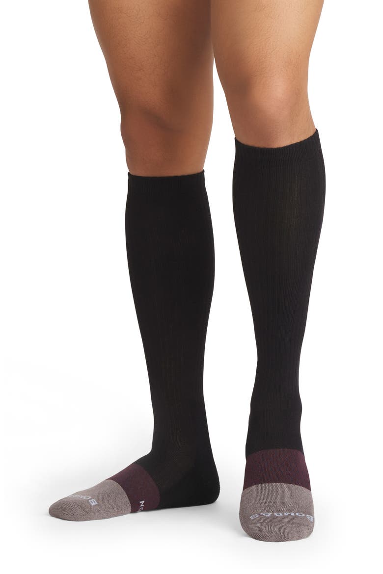 Colorblock Compression Socks, Alternate, color, BLACK SPICE
