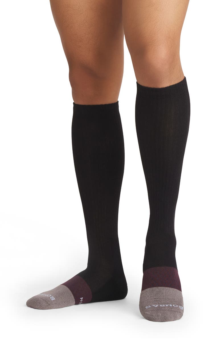 Bombas Colorblock Compression Socks, Alternate, color, Black Spice