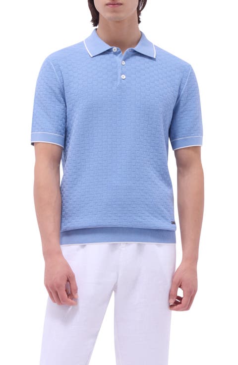 Tipped Contrast Collar Polo Sweater