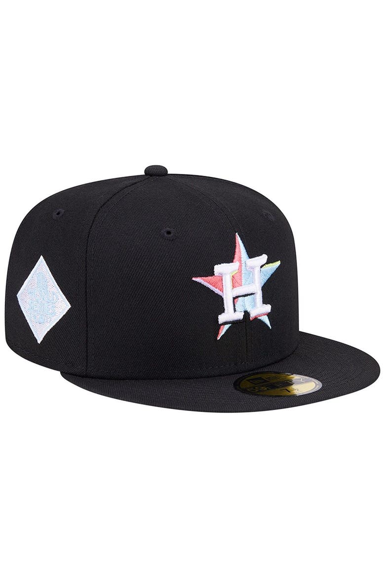 Men's New Era Black Houston Astros Multi-Color Pack 59FIFTY Fitted Hat, Main, color, Black
