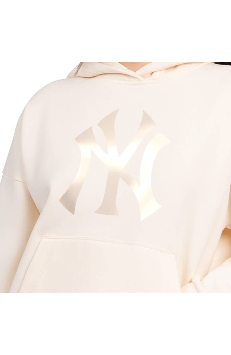 STARTER Women's Starter  Cream New York Yankees Pastel Relaxed Hoodie, Alternate, color, Cream