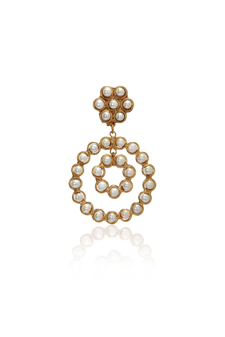 Happy Flower Earrings, Main, color, WHITE