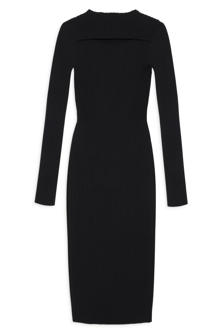 Lora Cutout Midi Dress, Alternate, color, BLACK