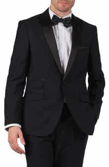Thruxton Black One Button Peak Lapel Modern Fit Tuxedo Jacket