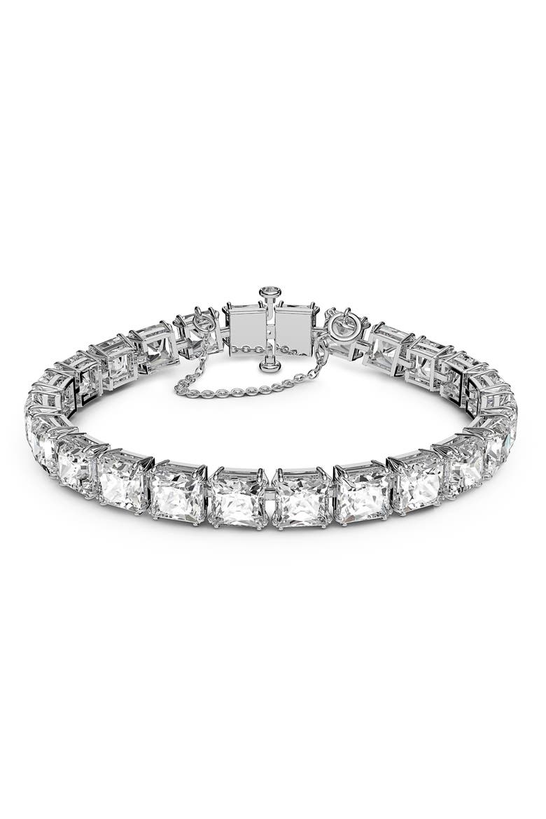 Matrix Swarovski Tennis Bracelet, Main, color, SILVER / CLEAR CRYSTAL
