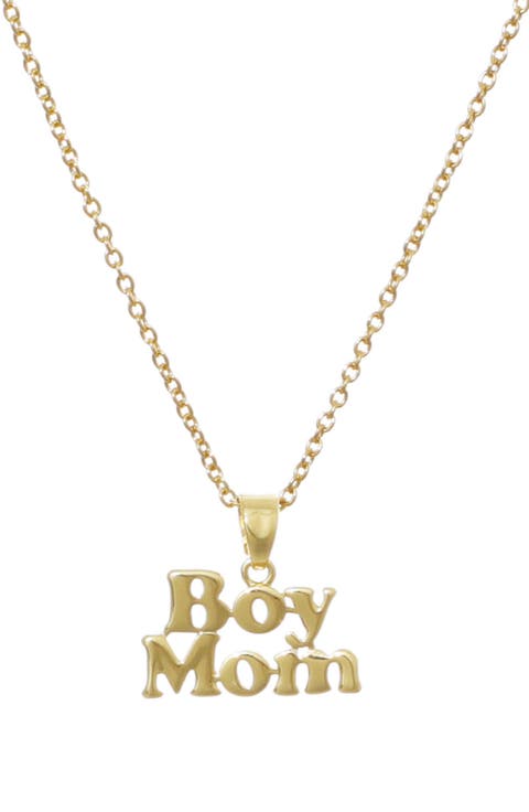 'Boy Mom' Pendant Necklace