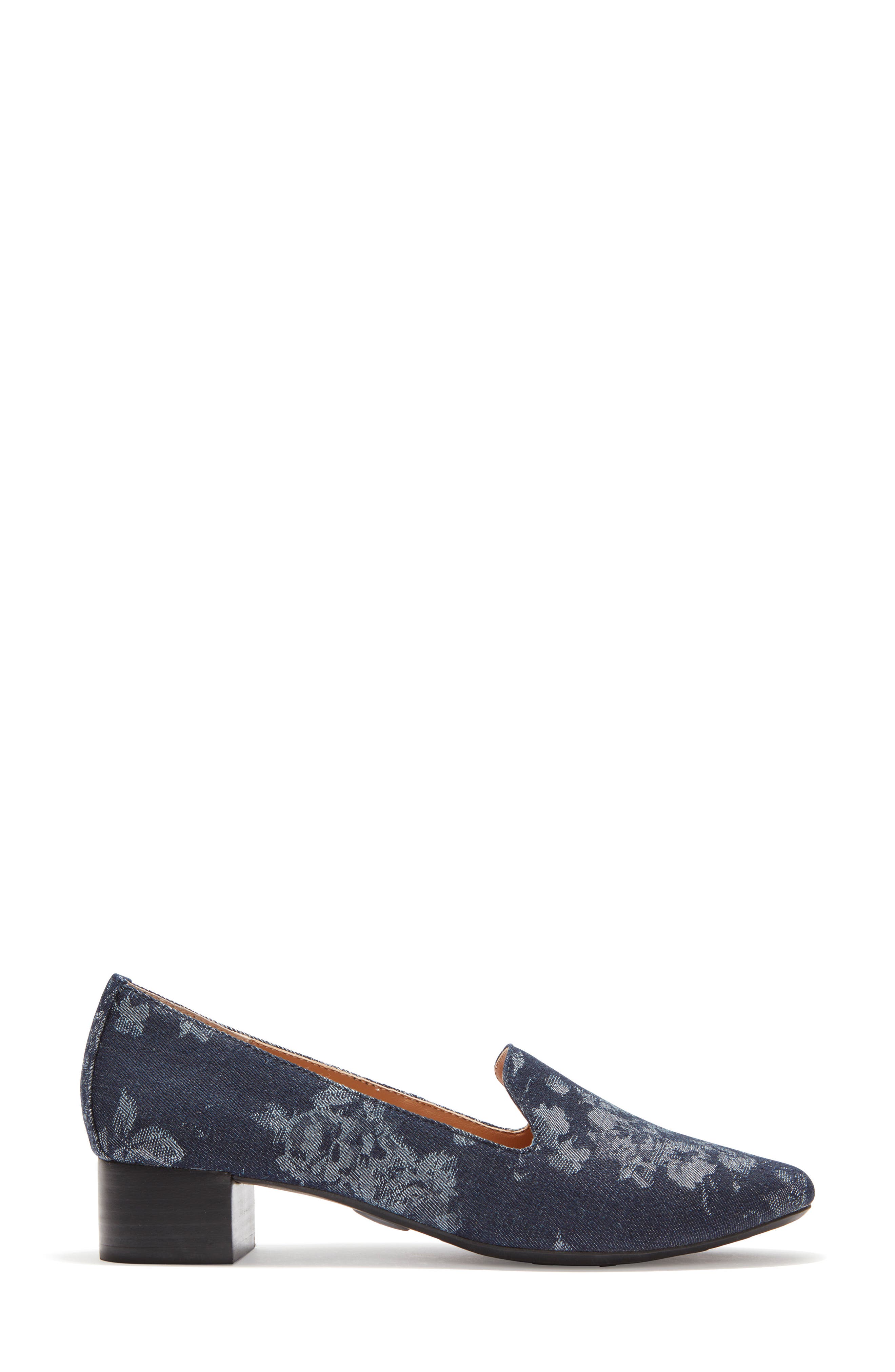 Gwen Block Heel Pump, Alternate, color, NAVY FLORAL DENIM FABRIC