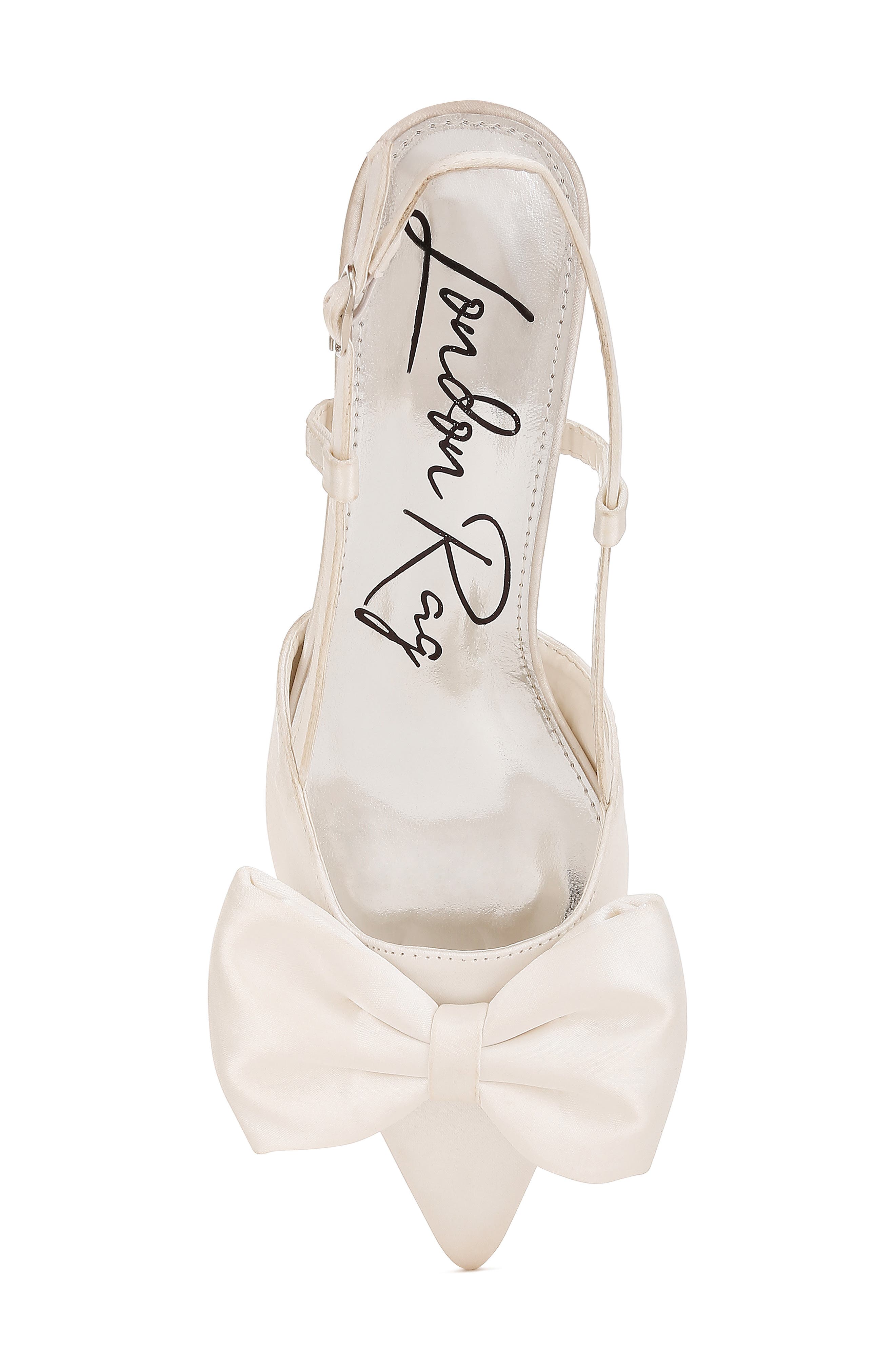 LONDON RAG Okshak Satin Bow Slingback Pump, Alternate, color, White