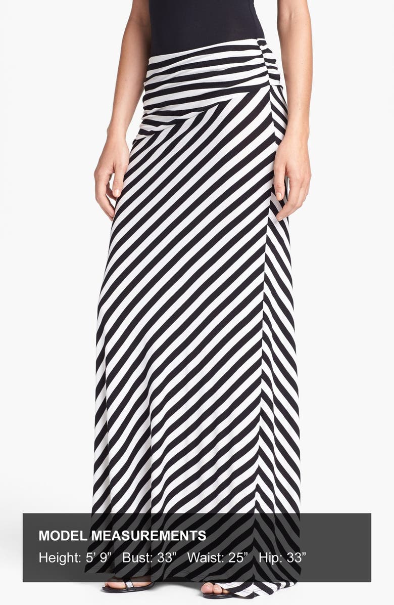 Bobeau Long Stripe Skirt, Alternate, color,