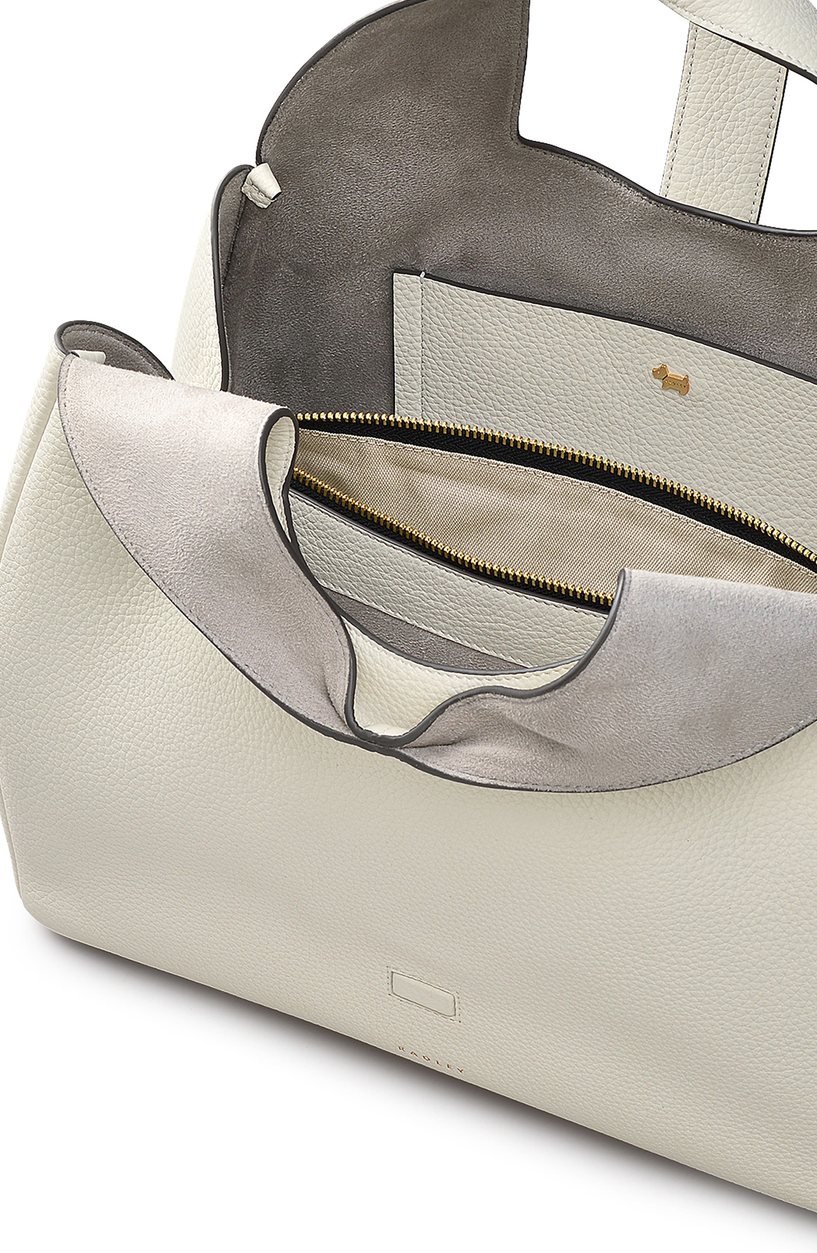 Radley Sloane Street Medium Ziptop Satchel Bag, Alternate, color, Chalk