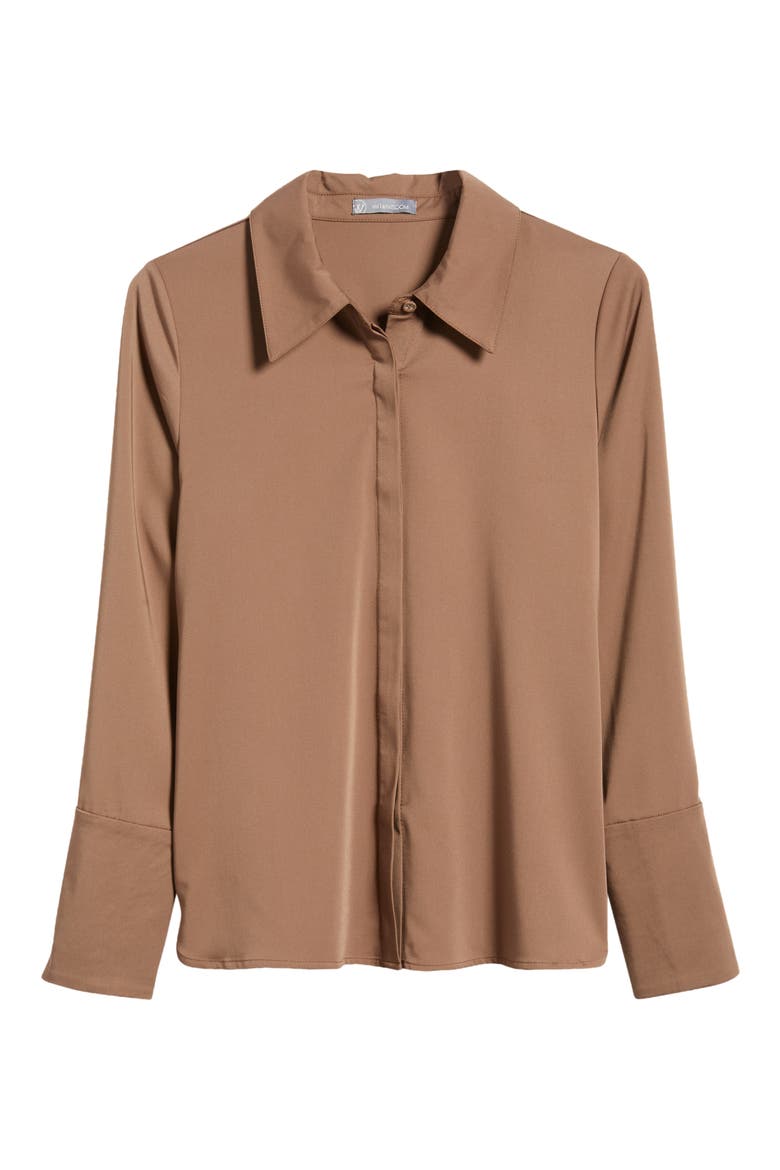 Flare Cuff Button-Up Shirt, Alternate, color, GINGER SNAP