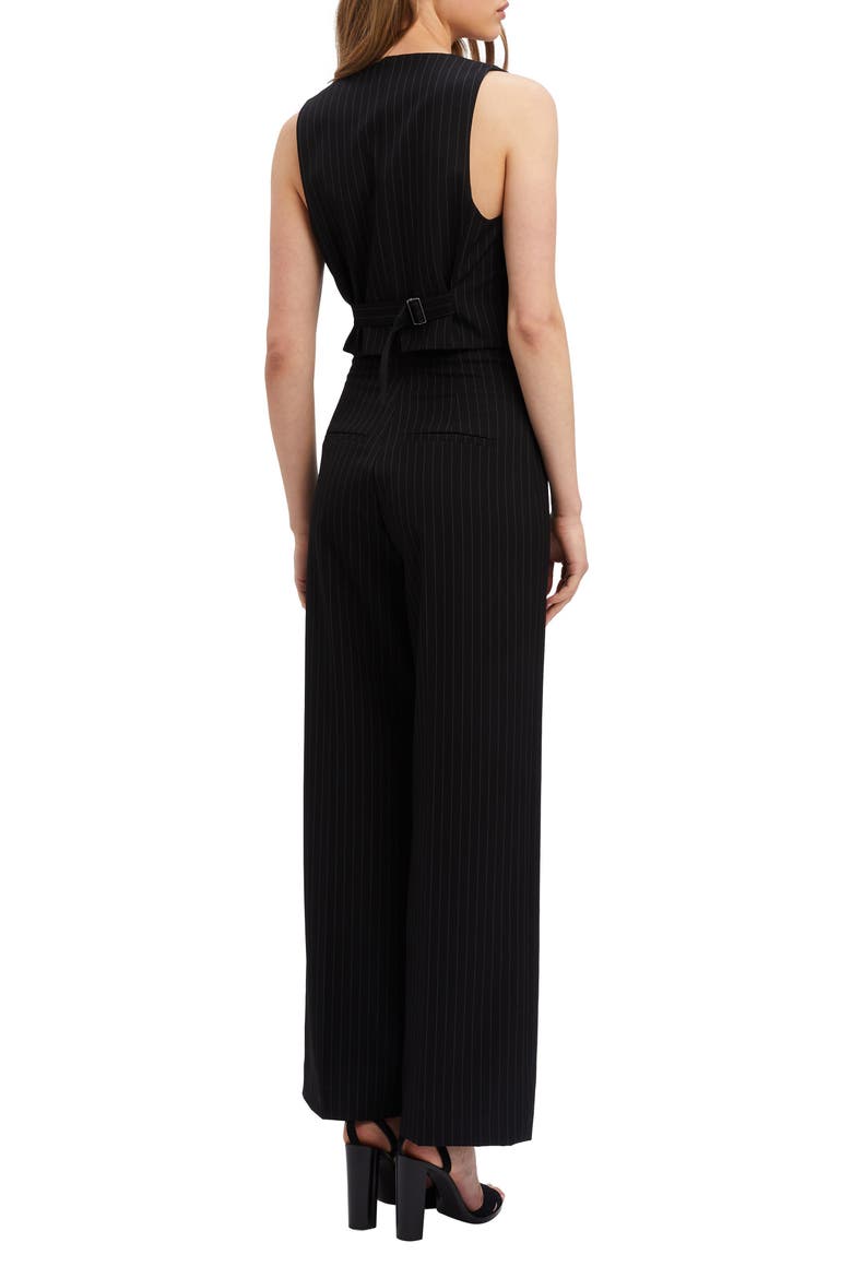 Pinstripe Wide Leg Pants, Alternate, color, BLACK/ WHITE