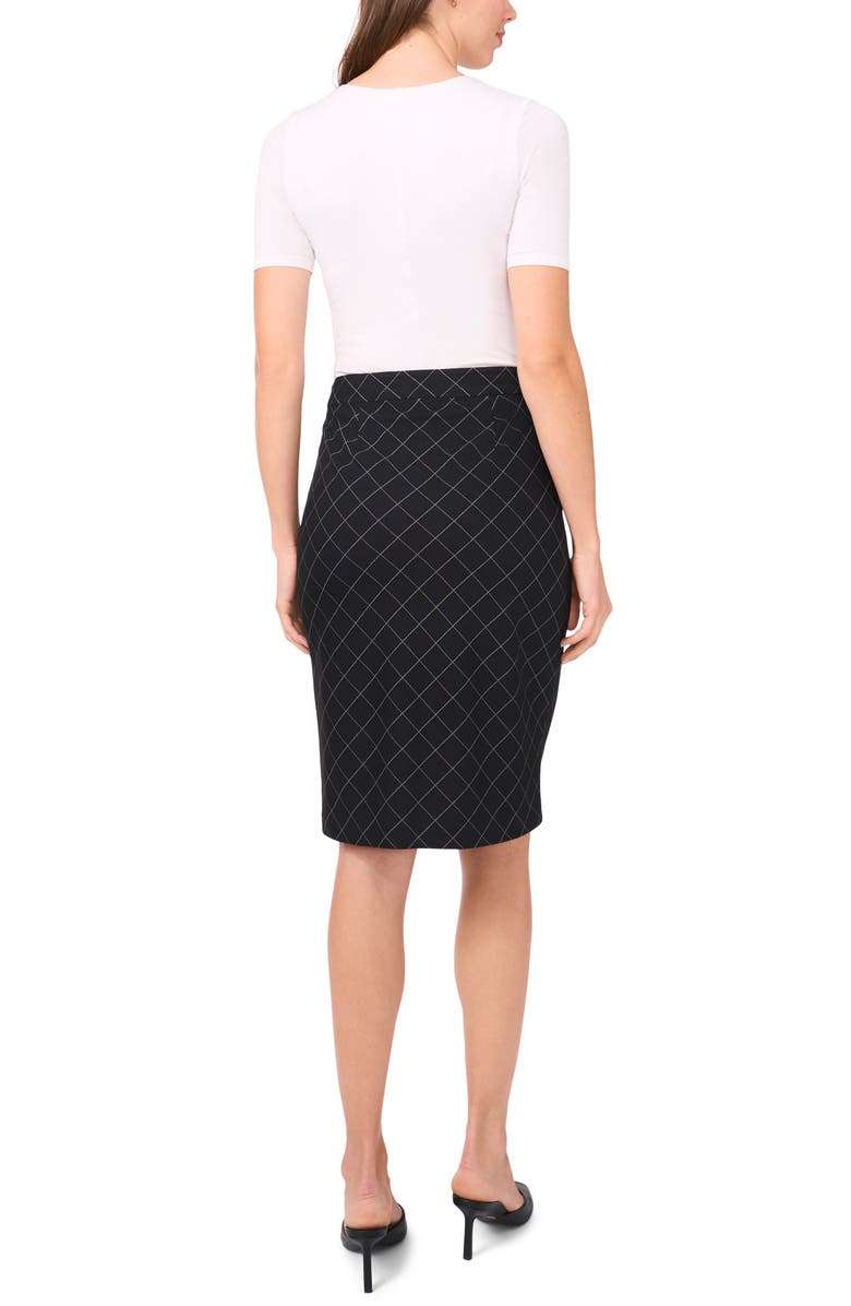 Halogen<sup>®</sup> Print Ponte Pencil Skirt, Alternate, color, Rich Black