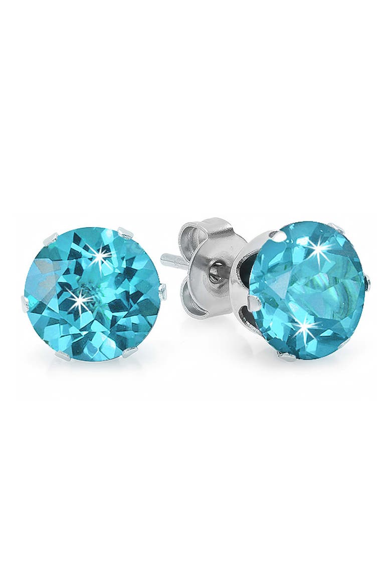 Simulated Diamond Stud Earrings, Main, color, BLUE