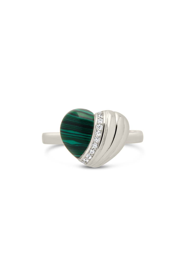 Hollis CZ Embellished Heart Ring, Alternate, color, SILVER