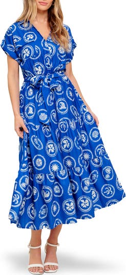 Surplice Neck Midi Dress