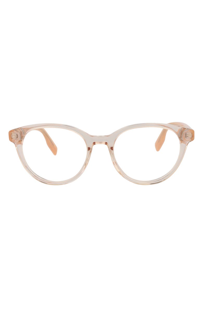 McQueen 47mm Oval Optical Glasses, Main, color, Beige Pink Transparent