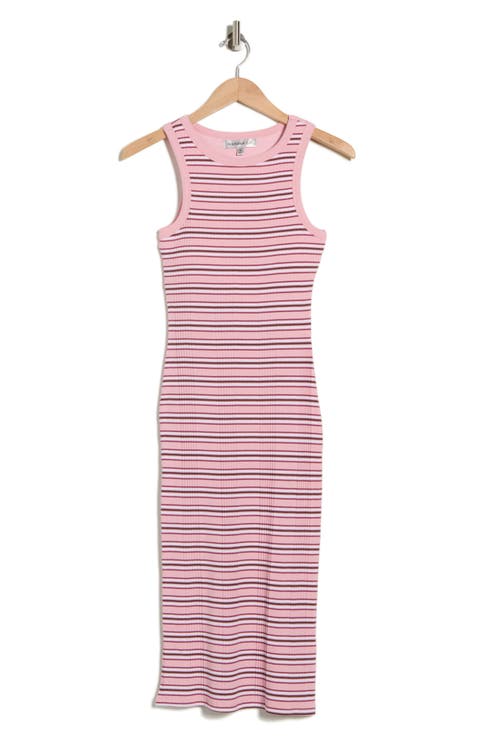 Stripe Sleeveless Midi Dress