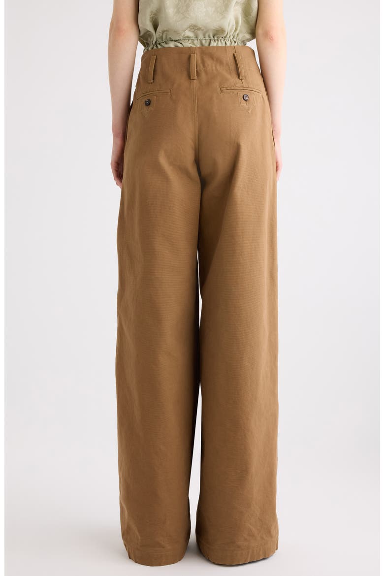 Garment Dye Organic Cotton Canvas Wide Leg Pants, Alternate, color, MUSTARD BROWN