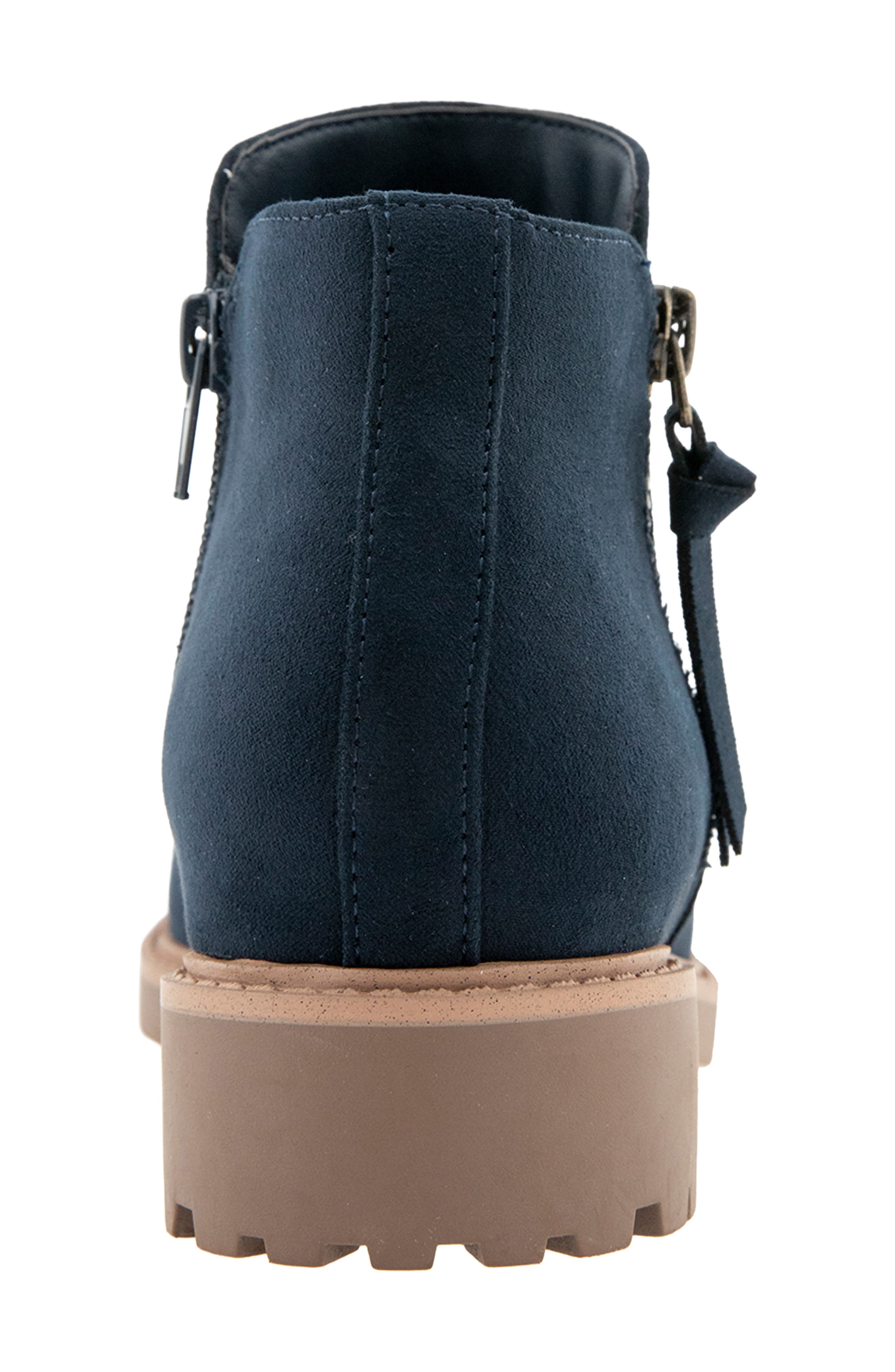 Saige Faux Leather Bootie, Alternate, color, NAVY FAUX SUEDE