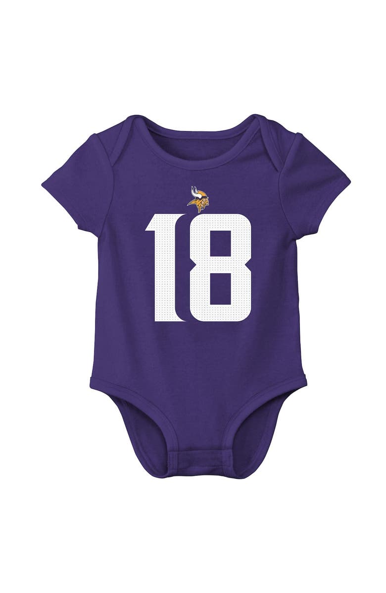 Nike Newborn & Infant Nike Justin Jefferson Purple Minnesota Vikings Player Name & Number Bodysuit, Alternate, color, Purple