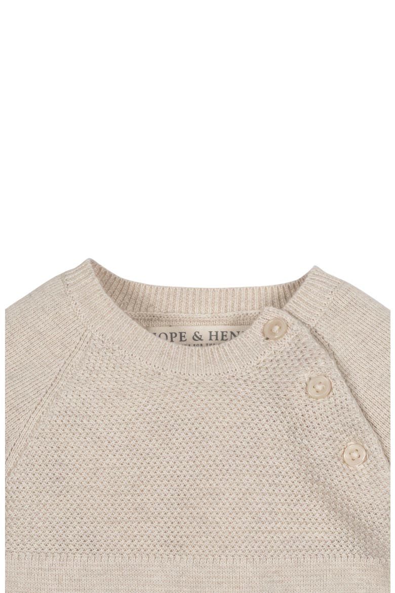Baby Organic Footed Sweater Romper, Infant, Alternate, color, Light Oatmeal Heather