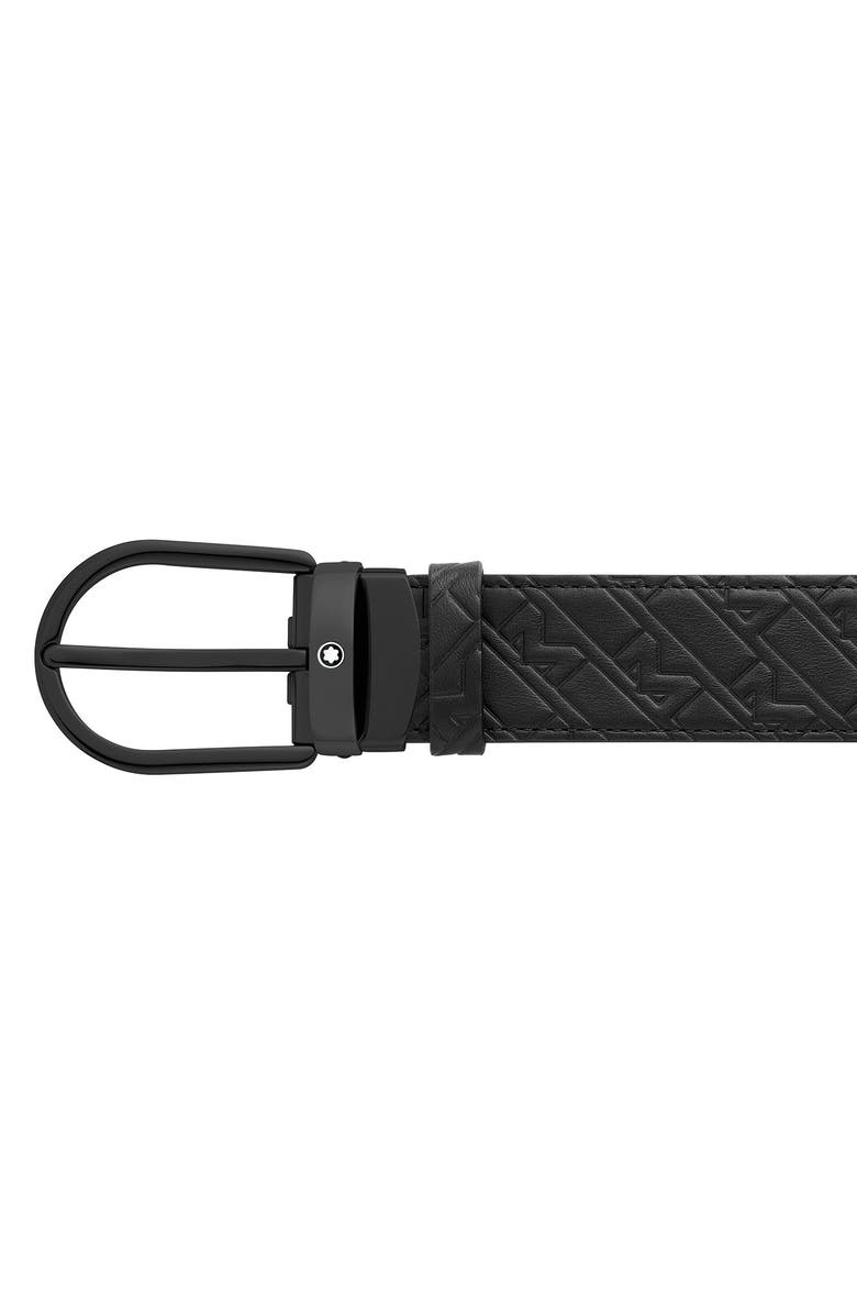 Montblanc Horseshoe Buckle Leather Belt, Main, color, 