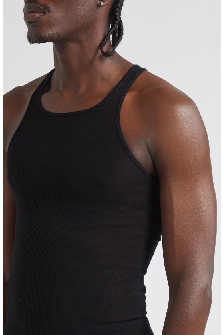 Basic Rib Tank, Alternate, color, BLACK