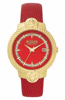 VERSUS Versace Mouffetard Leather Strap Watch, 38mm