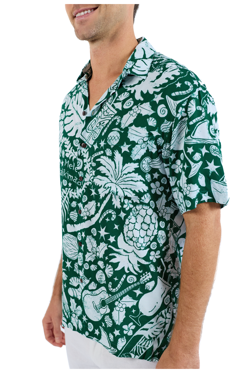 Kenny Flowers Margaritaville by Kenny Flowers - The Mele Kalikimaka Short Sleeve Shirt, Alternate, color, Green