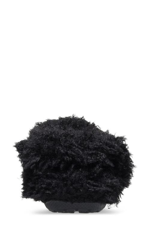 Crocs Classic Shaggy Faux Fur Lined Clog In Black
