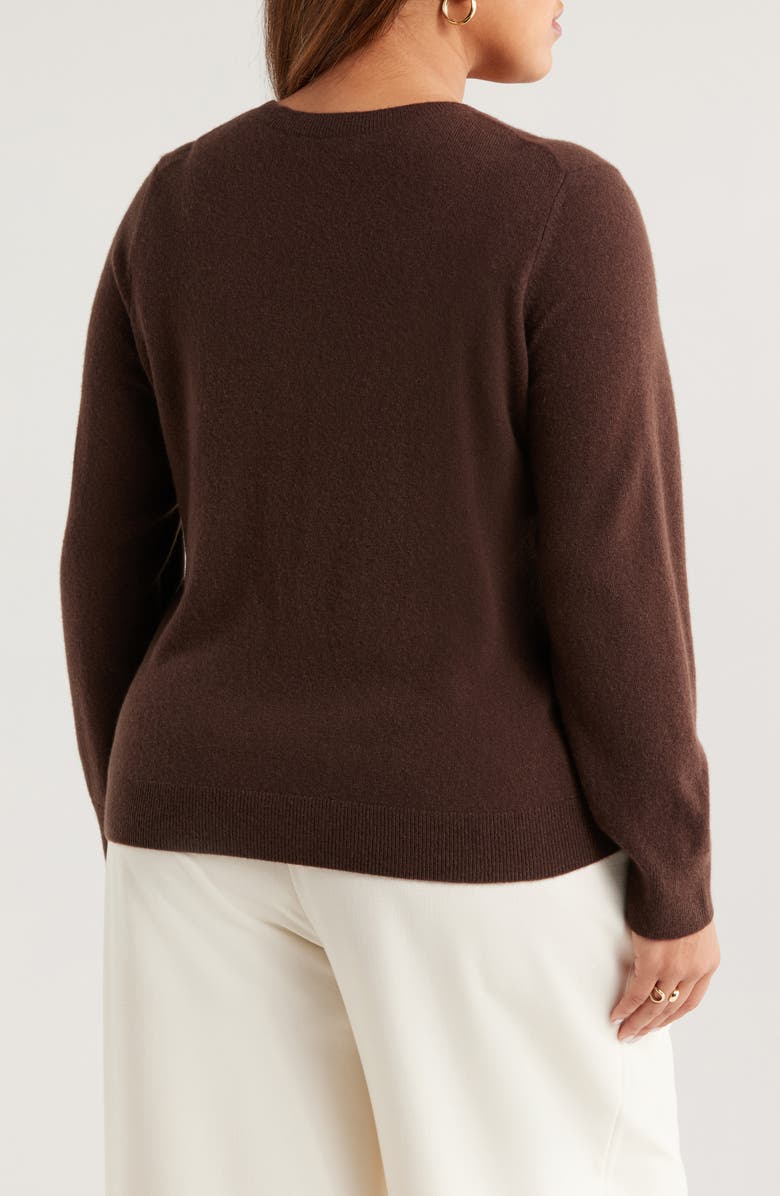 Nordstrom Cashmere Crewneck Sweater, Alternate, color, Brown Coffee