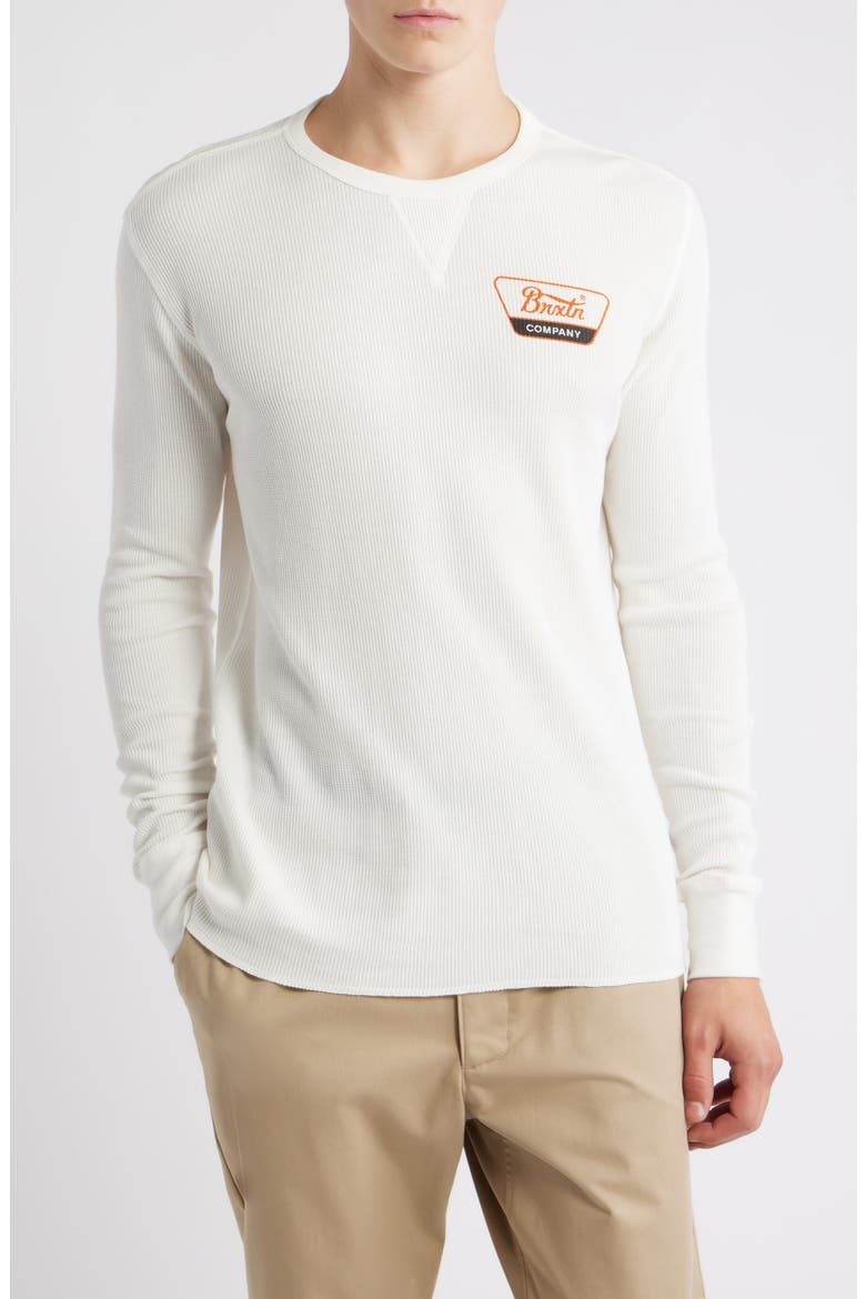 Linwood Long Sleeve Thermal Cotton Graphic T-Shirt, Main, color, CREAM/ RUST/ WASHED BLACK