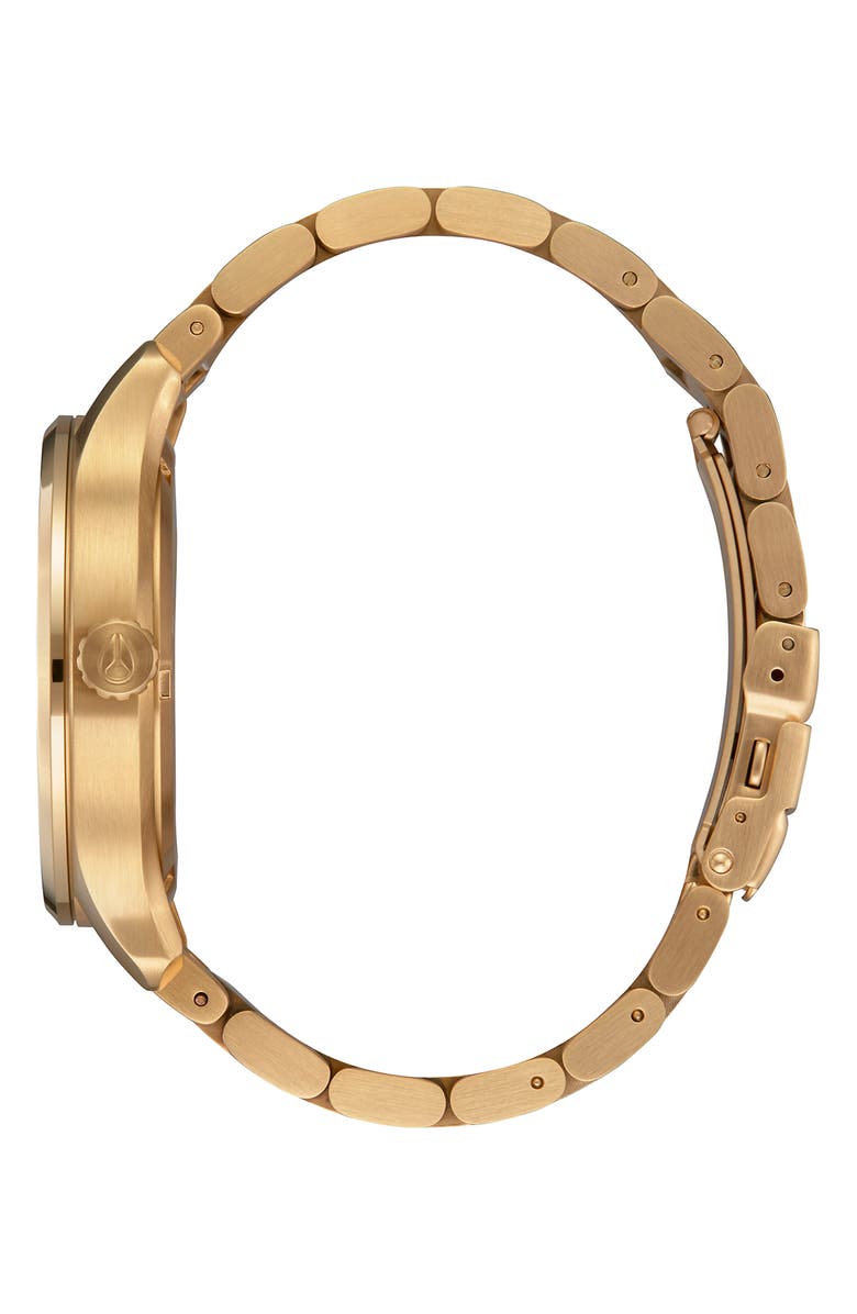 Nixon The Patrol Bracelet Watch, 42mm, Alternate, color, Gold / Black