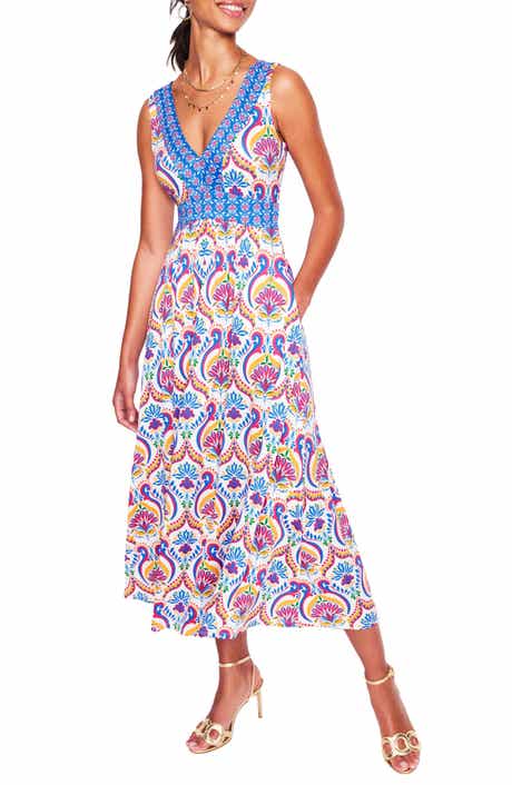 Boden Olympia Medallion Print Sleeveless Jersey Maxi Dress