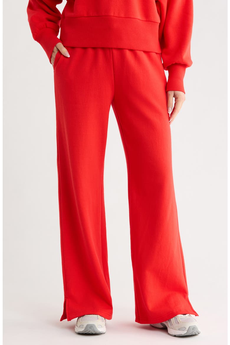 Flurry Fleece Wide Leg Sweatpants, Main, color, RED SCARLET