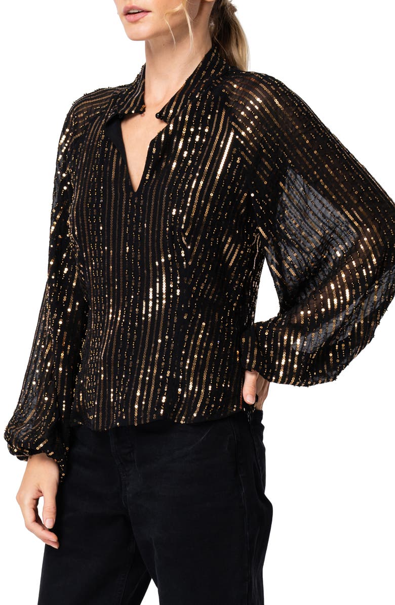 CIEBON Susanna Sequin Top, Alternate, color, Black