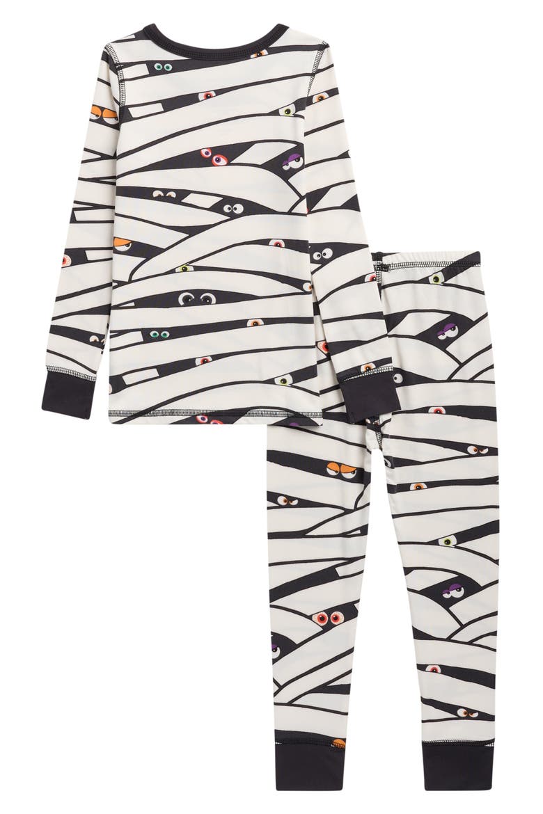 Kids' Print Fitted Two-Piece Pajamas, Alternate, color, IVORY MULTI EYES MUMMY