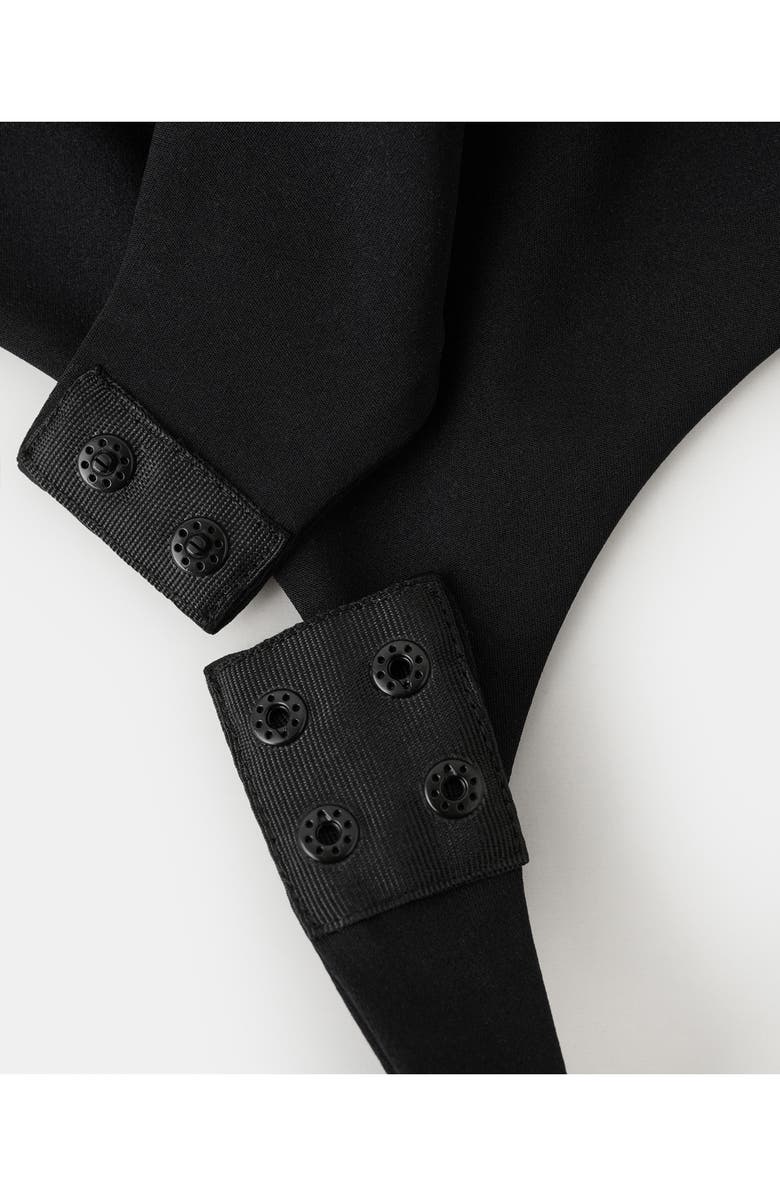 MANGO Open Back Fitted Bodysuit, Alternate, color, Black